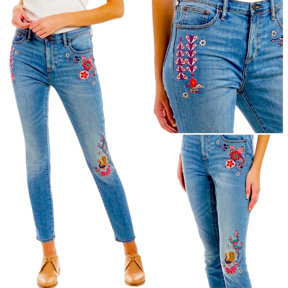 NWOT JOHNNY WAS DISTRESSED EMBROIDERED JEANS - SZ 27